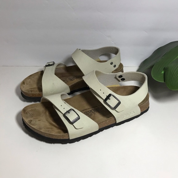 Birkenstock Shoes - Birkenstock Birkis Fussbett White leather Sandals